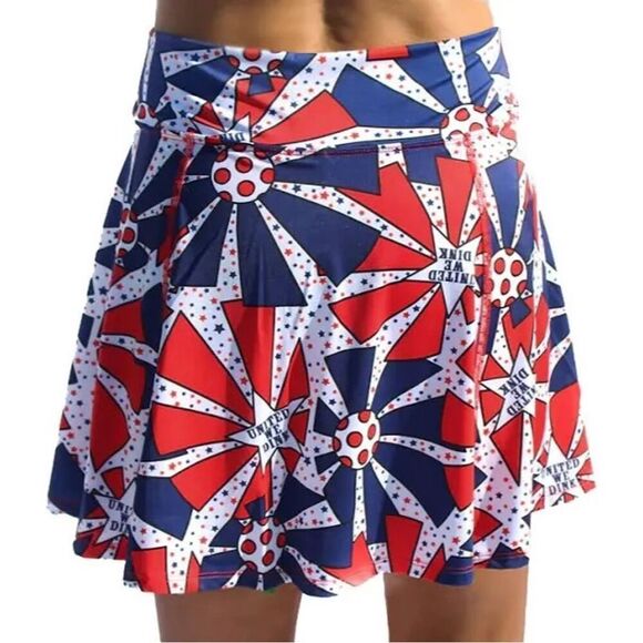 Pickleball Bella Women's XL Skort Stars Red White Blue A-Line Short - Picture 8 of 9